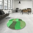 thumbnail image 3 of Ahgly Company Indoor Round Patterned Green Pepper Green Area Rugs, 4' Round, 3 of 6
