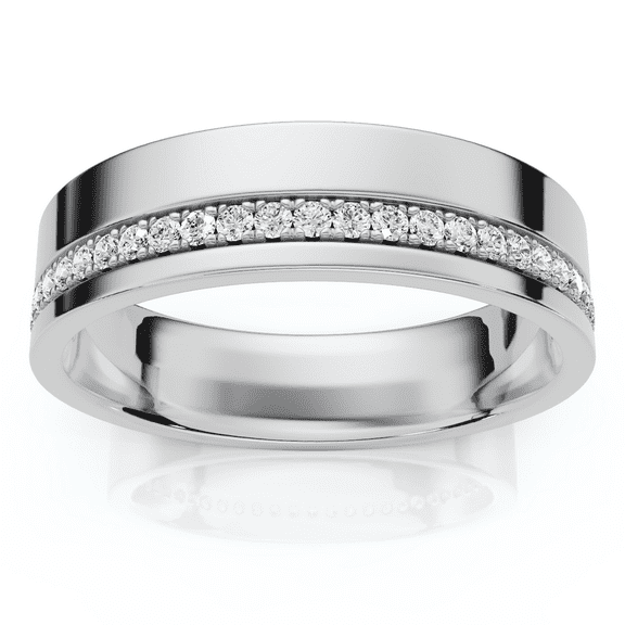 Pompeii Men's Diamond Wedding Ring High Polished 14k Gold or Platinum Lab Grown