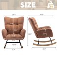 thumbnail image 5 of Leumius Rocking Chair Nursery,Teddy Upholstered Glider Rocker with High Backrest,Modern Rocking Accent Chairs Glider Recliner for Living Room, Nursery, Bedroom,Brown, 5 of 14