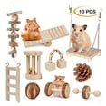thumbnail image 6 of 10 Pack Guinea Toys Set, Natural Wooden Hamster Accessories Care Molar Toys for Syrian Hamster Rats Chinchillas Gerbils, 6 of 8