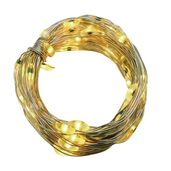 Indoor 50-Count Battery-Operated LED Flicker Christmas String Lights, Warm White, 16.3', by Holiday Time