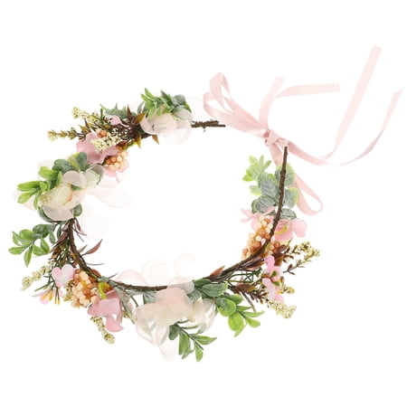 IMIKEYA Dog Flower Collar Wedding Floral Crown with Adjustable Ribbon Portable Artificial Flower Decor