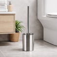 thumbnail image 2 of Evideco French Home Goods Noumea Elegant Toilet Brush & Holder Set with Toilet Brush, Silver Brushed Aluminum, 2 of 5