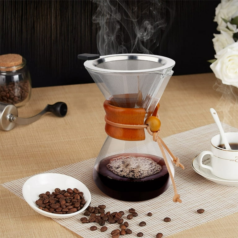 Mr. Coffee Verduzco 3 Piece 34 oz Borosilicate Glass Pour Over Coffee Maker w/Hand Guard