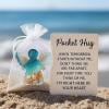 Memorial Gift for Loss of Loved One - Beach Themed Pocket Hug Angel Resin Ornament with Sympathy Card, Thoughtful Keepsake for Grief Comfort & Remembrance