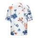 thumbnail image 4 of Xuyuer Linen-Look Printed V-Neck 3/4 Sleeve Shirt - Women's Roll-Tab Sleeve Blouse for Coastal Weekend Getaways, Art Gallery Openings, and Effortlessly Tailored Bohemian Chic Top, 4 of 5