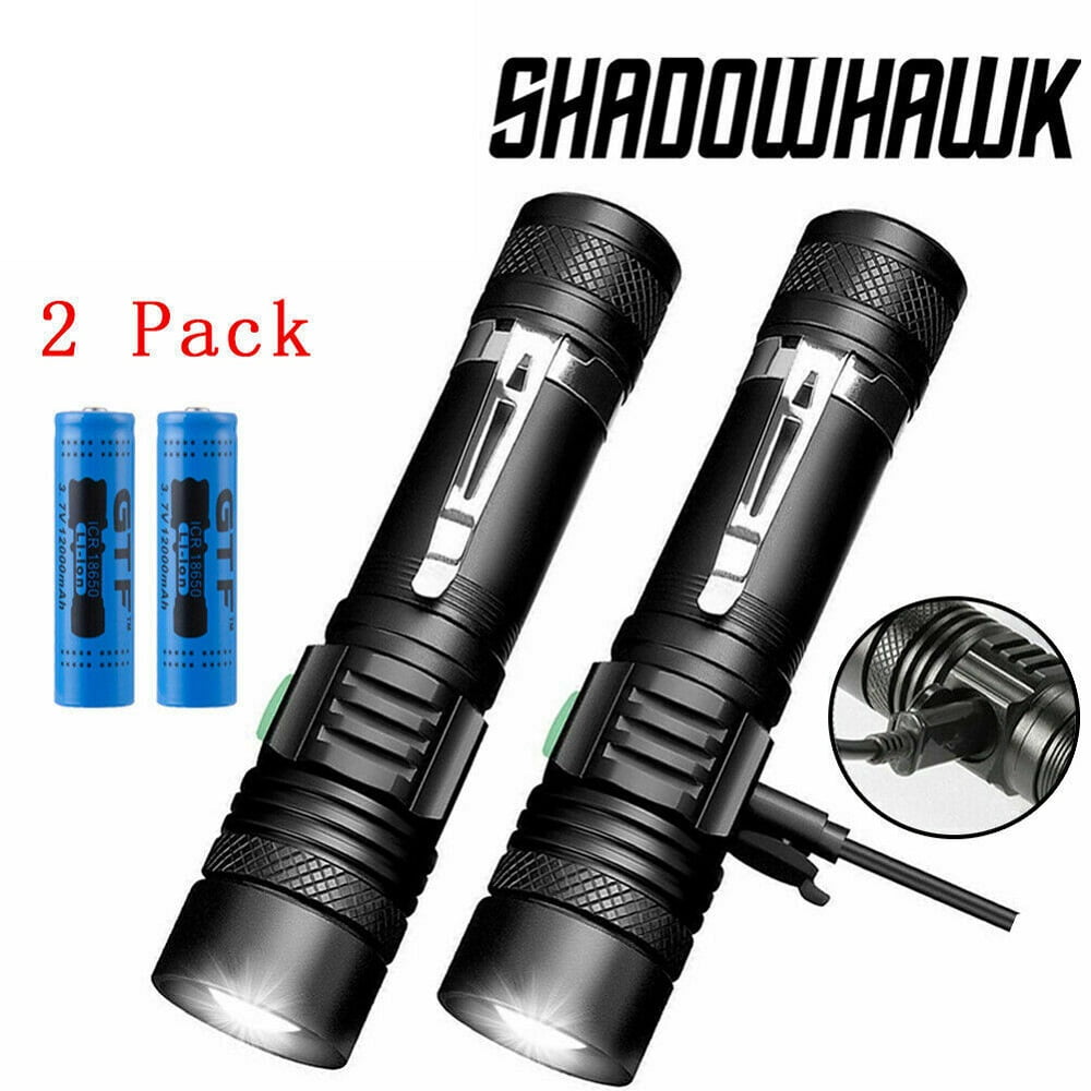 Tactical 20000LM Zoomable LED Flashlight Rechargeable battery Torch with BOX