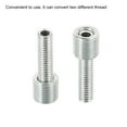 thumbnail image 5 of Uxcell M10 to M6/M8 30mm Long Double Male Threaded Reducer Bolt Screw Fitting Adapter 10 Pack, 5 of 5