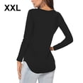 thumbnail image 2 of Qarigey Camiseta de manga larga para mujer, camisetas informales de Color sólido para mujer, jersey, ropa básica, ropa deportiva de poliéster para Prendas para la parte del cuerpo Negro XXL Qarigey AP008666-05, 2 of 6