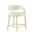 thumbnail image 4 of Modway Pinnacle Performance Velvet Counter Stool Set of Two in Ivory Gold, 4 of 9