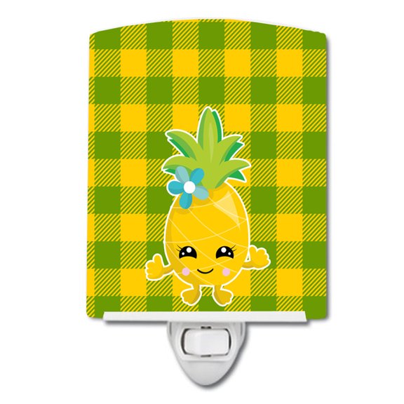 Caroline's Treasures BB8961CNL Pineapple Girl Face Ceramic Night Light, 6x4x3", multicolor