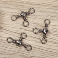 thumbnail image 3 of Durable Splitter Wivels Bearing Brass Barrel Ring Rolling Trident Fishing Pin Line Connector 3 Way 2, 3 of 8