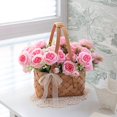 thumbnail image 4 of racimos de flores artificiales para decoración, ramo falso de rosas artificiales, arreglos de seda, centro de mesa de plástico para jarrón, pastel, sin incluir jarrón, 4 of 7