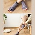thumbnail image 3 of JUUNthy Womens Open Toe Socks, Cute Soft Crew Cut Cotton Comfort Five Finger Ankle Socks Gray, 3 of 12