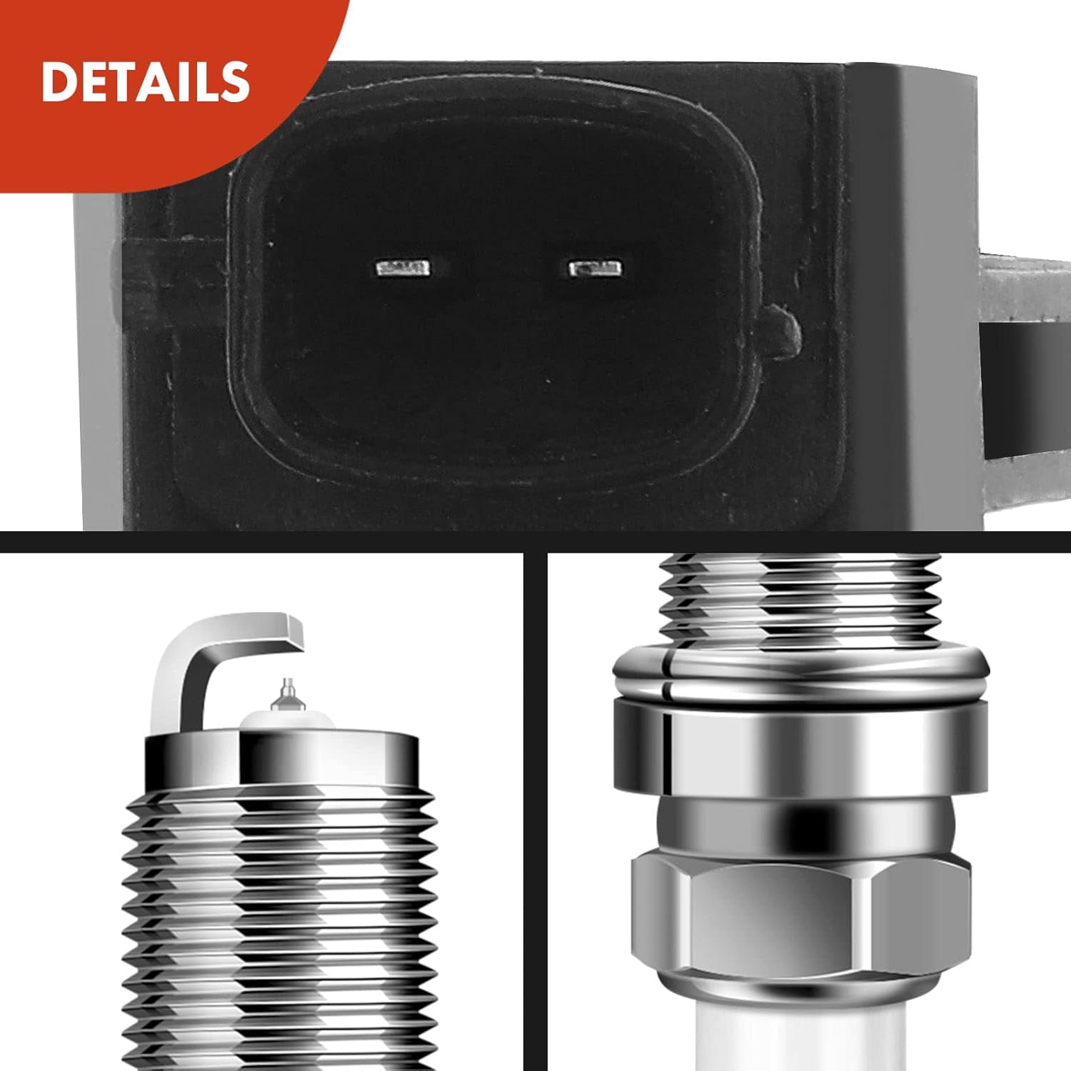 A-Premium Set of 6 Ignition Coil Pack and Iridium Spark Plugs Compatible with Hyundai Santa Fe 2007-2009 & Kia Optima 2006-2010 Rondo 2007-2011 V6 2.4L 2.7L