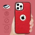 thumbnail image 4 of for iPhone 14 Pro Max Case PU Leather Vegan Slim Logo View Luxury Elegant Classic Screen Protector Protective Phone Case (2022) 6.7" - Red, 4 of 12