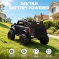 thumbnail image 5 of iRerts 24V Powered Ride on Cars, Licensed Ford Bronco Base 2 Seater Ride on Toys with Remote Control, Bluetooth, LED Lights, 4 Wheel Suspension, Ride on Trucks Electric Car for Kids Ages 3-8, Black, 5 of 11