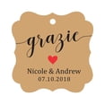 thumbnail image 1 of Darling Souvenir GRAZIE Thank You Wedding Favors Gift Paper Tag Custom Party Hang Tags-Kraft-50 Tags, 1 of 1
