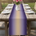 thumbnail image 4 of Purple Ombre Table Runner 48 Inches, Modern Yellow Gradient Farmhouse Art Bed Runner Dresser Scarves Tabletop for Indoor Outdoor Parties/Ceremony/Banquet, 13" x 48", 4 of 8