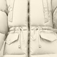 thumbnail image 6 of XPMWRP Winter Mid Length Bread Jacket Large Wool Collar Thickened Cotton Jacket Long Sleeve Parkas Casual Outerwear Daily Travel Home Holiday White XXL, 6 of 6