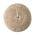thumbnail image 7 of Noble House Round Plush Fabric Poufs, Beige, 7 of 7