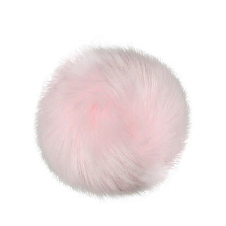 Faux Fur Pom Pom Bright Pink, Snap Closure – Wool and Company