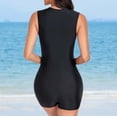 thumbnail image 3 of Women's Solid Color Piece Swimsuit Front Zip Up Surfing Swimwear Bathing Control Women's Plus Size Swimwear Bikini Home Chest Swimsuit Sequin Bikini Man Bikini Women's Two-Piece Swimsuit Green Bikini, 3 of 8