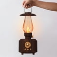 thumbnail image 5 of Kerosene Lamp Bluetooth Speaker with FM Radio, QQZ Vintage Wireless Audio Night Light, Portable Outdoor Rechargeable Lantern for Camping Bedroom, Brown, 5 of 7