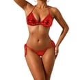 thumbnail image 5 of BOBOGOJP Women's Triangle Bikini Set Sexy Halter String Two Piece Swimsuit Brazillian Bathing Suit Cheeky Cute Swimwear Red for Size M, 5 of 5