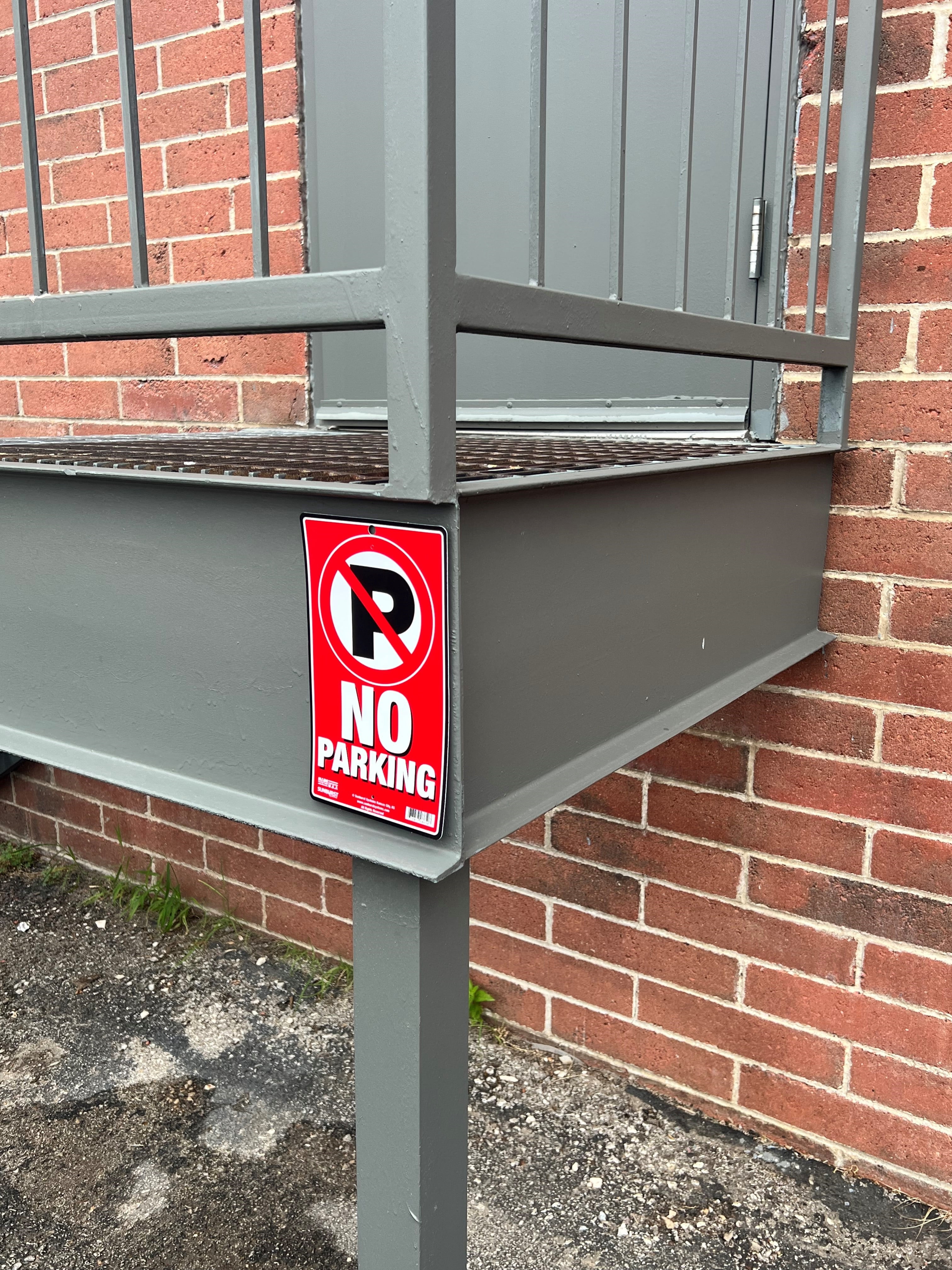 (4 pack) Sunburst Systems 8650 6" x 10" Red High Quality No Parking Plastic Sign