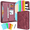 Printed Pink, variant on NATISERAUM Portfolio Binder, A4 3-Ring Padfolio with Zipper, Vegan Leather, Includes 10 Sheet Protectors & 3 Notepads, for Business, Office & Conferences
