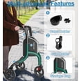 thumbnail image 5 of Andador de 3 ruedas HOMLAND para personas mayores, plegable, apto para FSA/HSA, con soporte para bastón y vaso, ligero y ajustable en altura., 5 of 5