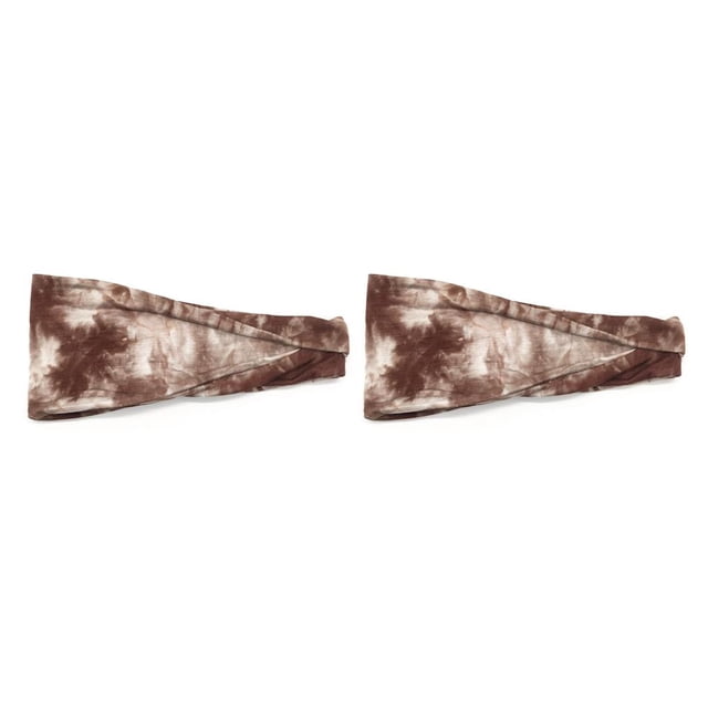 Diadema deportiva Sonducket Tie Dye Lazos para el cabello Bandas para el sudor 2Conjunto Café