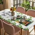 thumbnail image 3 of St. Patrick's Day Table Cloths for 6 Foot Rectangle Tables, Lucky Shamrocks Boots Books Green Plants Patio Waterproof Elastic Fitted Tablecloths, Washable Rectangular Table Cover for Camping, 3 of 8