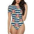 thumbnail image 1 of Balery Popcorn Body de cuello redondo de manga corta para mujer Tops de manga corta Tops básicos-Large, 1 of 7