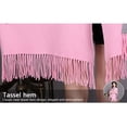 thumbnail image 2 of Minnieouse Poncho grueso de invierno para mujer con capa de borlas, chal cálido para fiestas, accesorio para vestir, viajes al aire libre Accesorios de disfraces negro rojo, 2 of 6