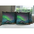 thumbnail image 6 of Ambesonne Nature Throw Pillow Cover 4 Pack, Sky Rocky Hill Wild, 16", Blue Violet Lime Green, 6 of 7