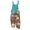 Turquoise, variant on Women's Floral Jumpsuit - Vintage Strappy Cotton Linen Overalls for Summer Casual & Boho Style ,Black,L