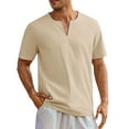 thumbnail image 1 of adviicd Chemises Hommes T-Shirt Décontracté Basique Vintage Manches Courtes Col Rond Course Randonnée Kaki,L, 1 of 5