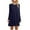 Navy, variant on Women's Casual Mini Dress Long Sleeve Round Neck Loose Fit Ruffle Solid Comfortable Stylish Flowy Elegant Everyday Wear Womens Casual Trendy Midi Dresses