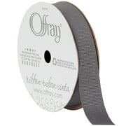 Offray Ribbon, Pewter Grey 5/8 inch Grosgrain Polyester Ribbon, 18 feet