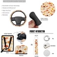 thumbnail image 7 of Yuyamidu Mushroom Auto Seat Covers Full Set of 13 with Steering Wheel Cover Seatbelt Shoulder Pad Fall Maple Leaves Trash Bin Rearview Mirror Cover Coasters Keychain Lipstick Holder Car Decor, 7 of 7