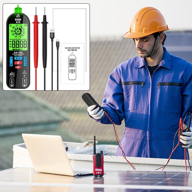 QIPOPIQ Testeur Numérique Intelligent Multimètre Rechargeable Voltmètre Électrique Diode de Continuité Testeur de Tension AC DC