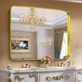 thumbnail image 5 of Arched Wall Mirror 24x20 Inch Black Metal Frame Tempered Glass Large Decorative Crystal Clear Shatterproof Mirror for Entryway Living Room Mantel Bathroom, 5 of 9
