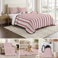 thumbnail image 6 of King Quilt Set 96''x106'', Red Striped Lightweight Summer Bedspread Coverlet Set with 2 Pillow Shams, Red White Stripes Farmhouse Breathable All Season Quilt Bedding for Bedroom/Guest Room, 6 of 9