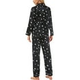 thumbnail image 4 of Tnhcen Women's Moon Star Print Sleepwear Set - 2-Piece Long Sleeve Button-Up Shirt with Elastic Waist Pants | Soft Stretchy Cozy Pajamas for Women S-XL, 4 of 6