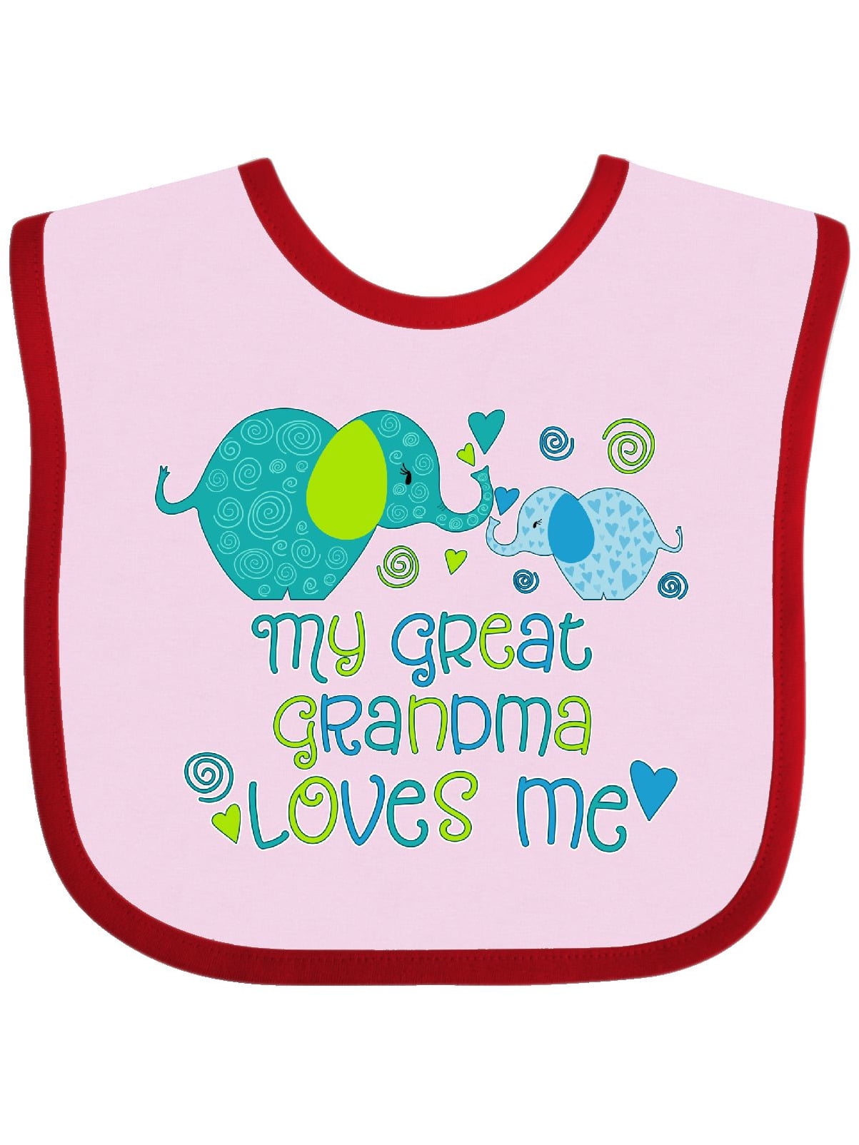 My Great Grandma Loves Me- cute elephants Baby Bib - Walmart.com ...