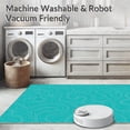 thumbnail image 5 of ODIKA 4'x6' Machine Washable Non-Slip Area Rug, Luxurious Plush Oval Shag With Elegant Swirl High Traffic Rug with Pad, Blue, 582559, 5 of 8