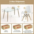 thumbnail image 2 of Gymax 5 Pieces Dining Table Set for 4 Rectangle Glass Table & 4 Modern Chairs for Home, 2 of 8