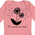 thumbnail image 4 of Inktastic I'm a Wish Come True Dandelion in Black Boys or Girls Long Sleeve Baby Bodysuit, 4 of 5